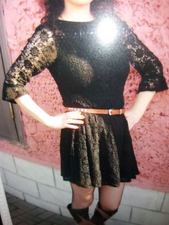 Платье ажурное черное кружево top shop